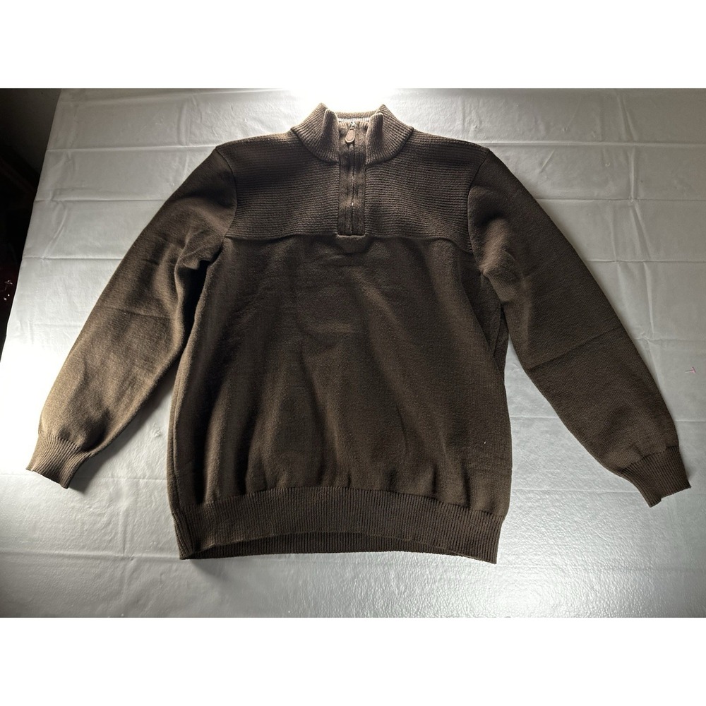 PJ Paul Jones Sweater Mens Large Brown Cable‎ Knit Henley Pullover Preppy